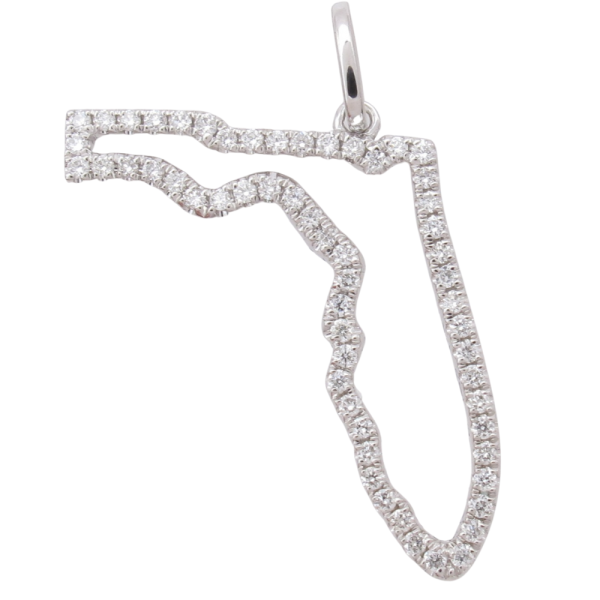 Small Diamond White Gold Florida Charm