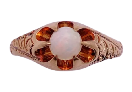 Victorian Opal Buttercup Ring 10K