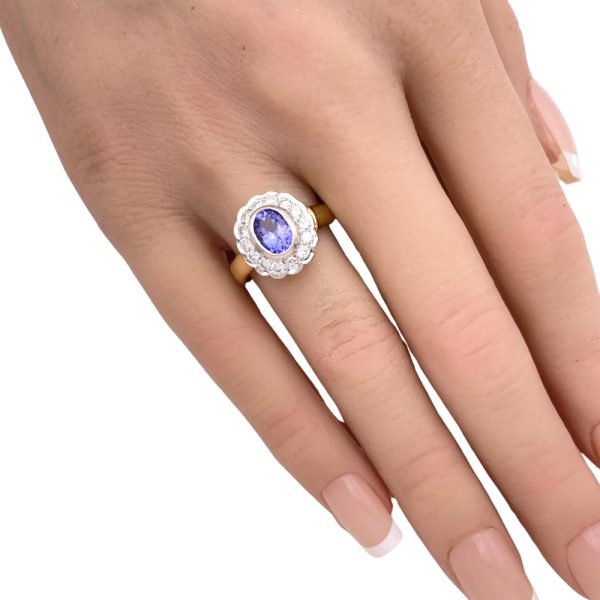 Vintage 1.52ctw Tanzanite Ring 14K Gold & Platinum worn