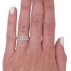 0.45ctw Round & Marquise Cut Diamond Alternating Stack Band Ring 14k White Gold Lifestyle