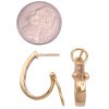 0.60ctw Diamond Oval Hoop Earrings 14K Gold Two-Tone back