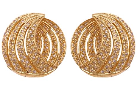 0.66ctw Diamond Inside-Out Crescent Hoop Earrings 14K Gold