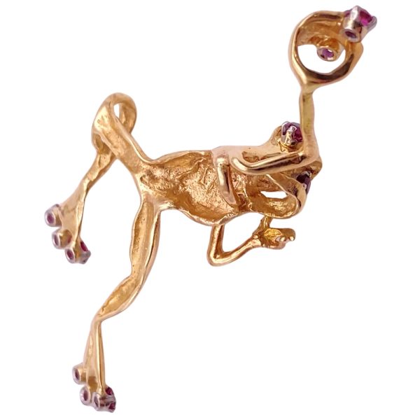 0.99ctw Ruby Tree Frog Slide Pendant 14K Gold back