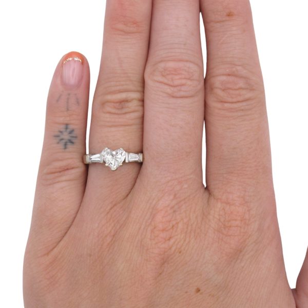 1.19ctw Heart Cut Diamond Ring 14K Gold worn