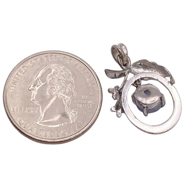 1.50ct Natural Blue Star Sapphire Pendant 14K White Gold back