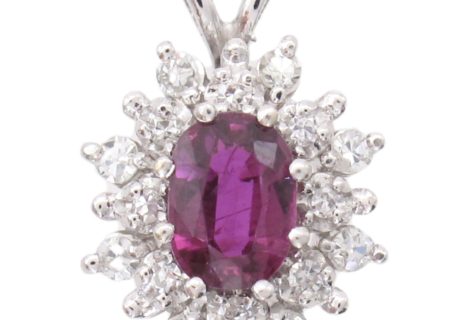 1.51ctw Natural Raspberry Sapphire Pendant 14K Gold