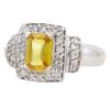 1.53ctw Yellow Sapphire Halo Ring 14K Gold side