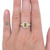 1.53ctw Yellow Sapphire Halo Ring 14K Gold worn