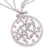 1.97ctw Diamond Flower Necklace 14K White Gold close up