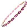 11.50ctw Pink Tourmaline Line Bracelet 14K Gold