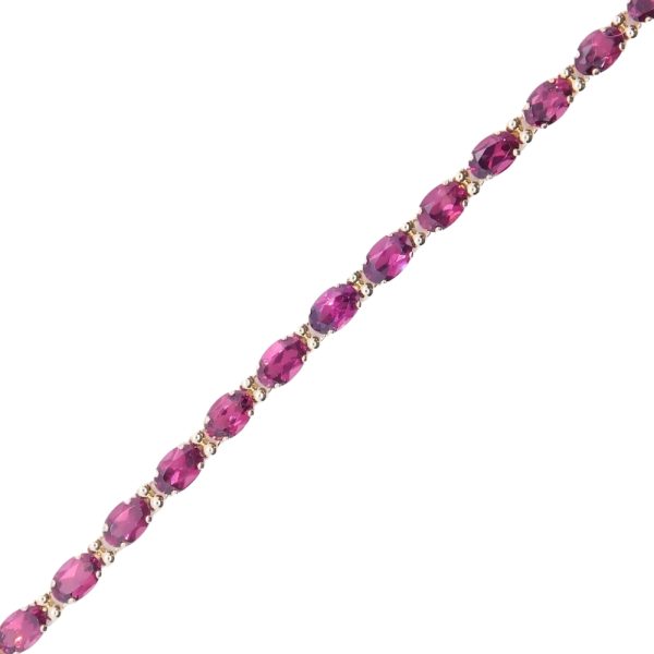 11.50ctw Pink Tourmaline Line Bracelet 14K Gold full