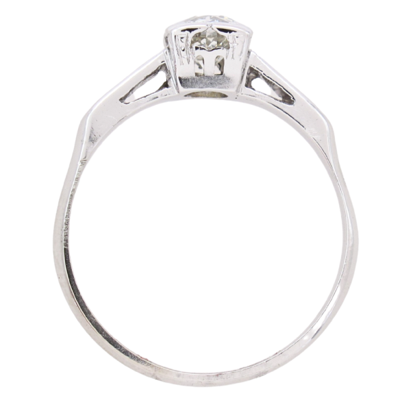 1920's .52ct Old European Art Deco Engagement Ring 14K profile