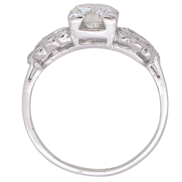1920's 1ct Diamond Art Deco Engagement Ring Platinum profile