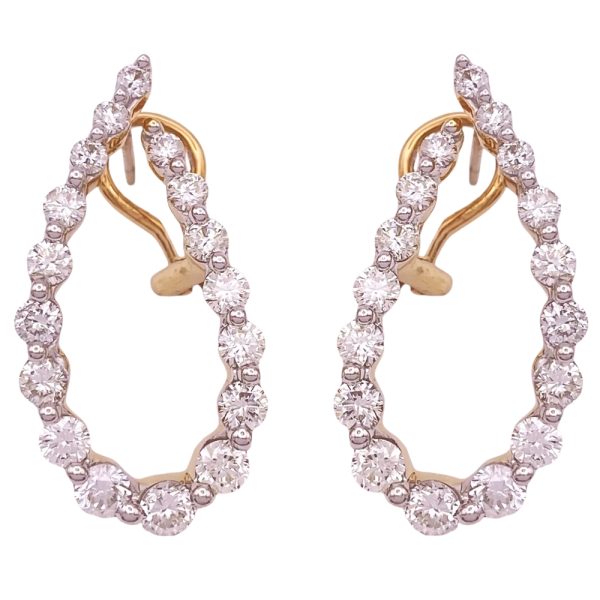 2.08ctw Diamond Drop Paisley Earrings 14K Gold