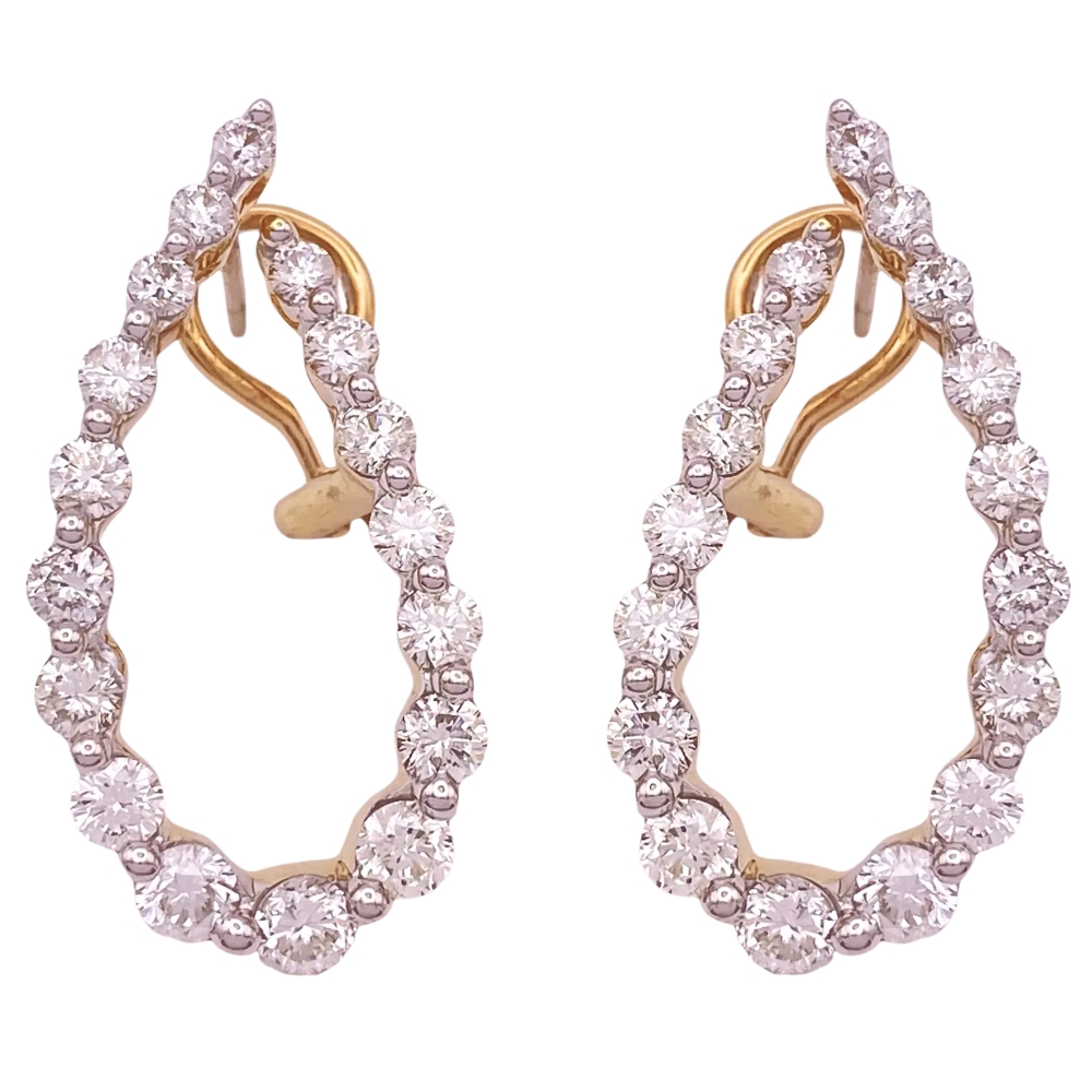2.08ctw Diamond Drop Paisley Earrings 14K Gold