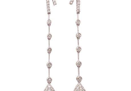 2.12ctw Diamond Dangle Earrings 14K White Gold