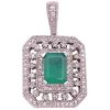 2.46ctw Emerald Pendant with Diamond Accents 14K Gold