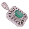 2.46ctw Emerald Pendant with Diamond Accents 14K Gold side