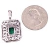 2.46ctw Emerald Pendant with Diamond Accents 14K Gold size