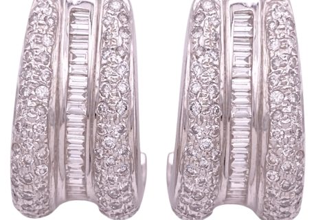 3.32ctw Diamond Statement Earrings 18K White Gold