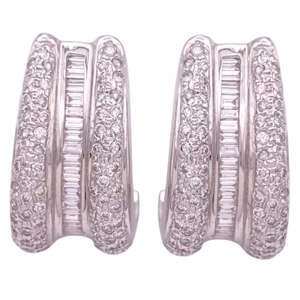 3.32ctw Diamond Statement Earrings 18K White Gold