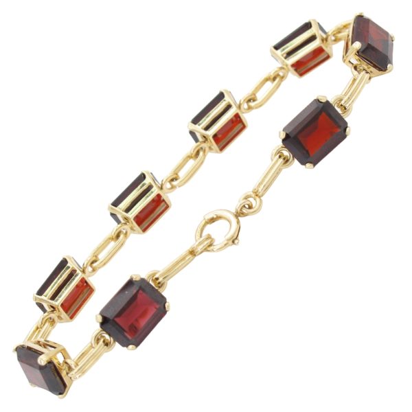 31.12ctw Garnet Bracelet 14K Gold 7.25 Length back