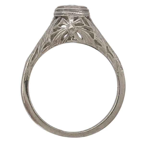 .33ct Diamond Filigree Art Deco Engagement Ring 14K profile