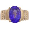 4.30ctw Tanzanite Ring with Diamond Accents 14K Gold