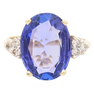 4.98ctw Tanzanite Ring with Diamond Accents 14K Gold
