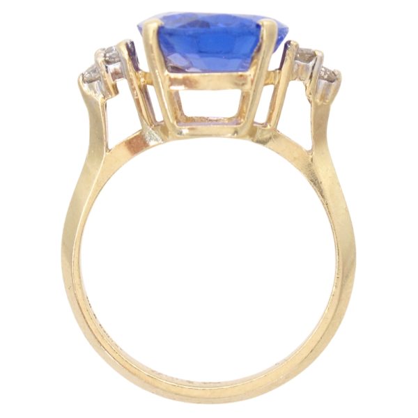 4.98ctw Tanzanite Ring with Diamond Accents 14K Gold profile