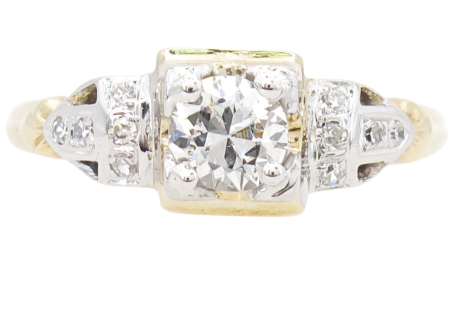 .46ct Old European Diamond Edwardian Engagement Ring 14K side (2)
