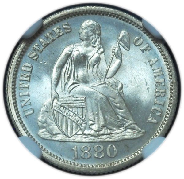 1880 Seated Liberty Dime MS67+ NGC