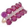 5.25ctw Pink Tourmaline Ring 14K Two-Tone Gold side