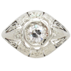 .50ct Old European Diamond Art Deco Filigree Ring 18K worn (2)