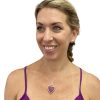 8.76ctw Ruby Heart Pendant with Diamond Halo 14K Gold worn