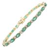 9.0ctw Natural Emerald Bracelet 14K Gold