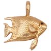 Black Coral Inlay Tropical Fish Pendant 14K Gold back