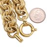 Chunky Triple Circle Link Bracelet 14K Gold claswp size