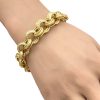 Chunky Triple Circle Link Bracelet 14K Gold worn