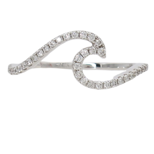Diamond Wave Ring 14K white gold