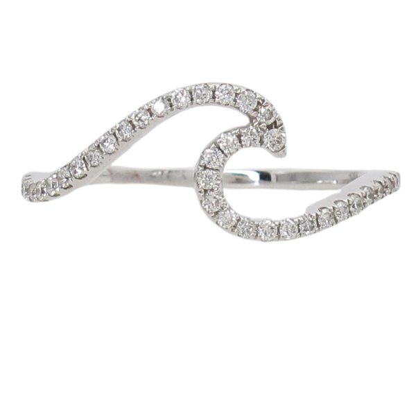 Diamond Wave Ring 14K white gold
