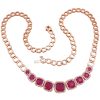 EFFY 8.68ctw Ruby Necklace with Diamond Accents in 14K Rose Gold full