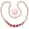 EFFY 8.68ctw Ruby Necklace with Diamond Accents in 14K Rose Gold full size