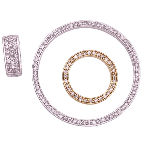 EFFY Interchangeable Diamond Pendant 14K Gold all parts