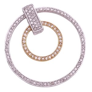 EFFY Interchangeable Diamond Pendant 14K Gold both circles