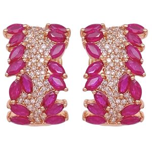 Effy 4.08ctw Ruby Earrings 14K Gold