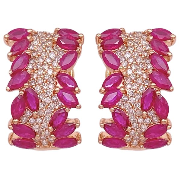 Effy 4.08ctw Ruby Earrings 14K Gold