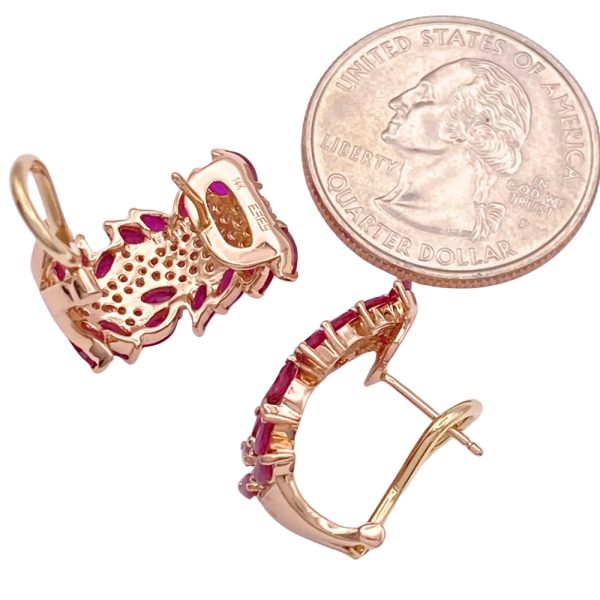 Effy 4.08ctw Ruby Earrings 14K Gold back