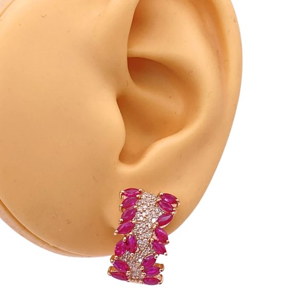 Effy 4.08ctw Ruby Earrings 14K Gold worn