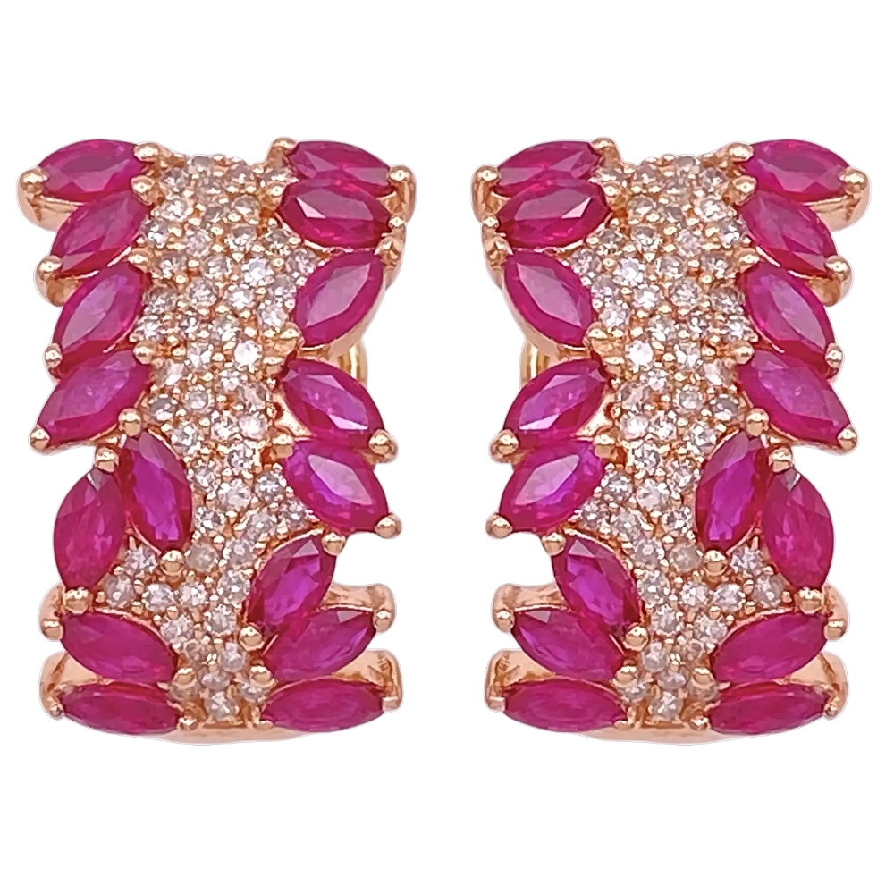Effy 4.08ctw Ruby Earrings 14K Gold